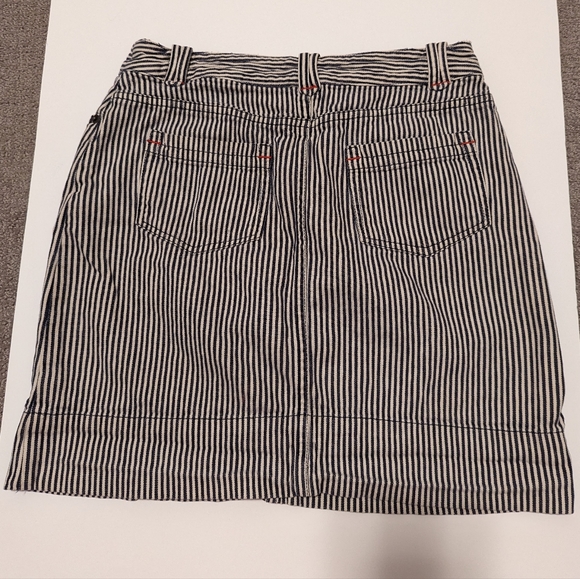 Boden navy blue white stripe nautical skirt size 8 - Picture 2 of 3